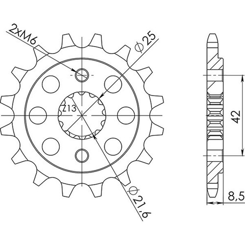 Pitch sprocket 520 z 16 - pitch,